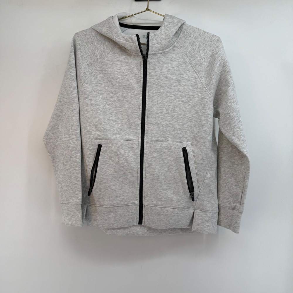 DSG Girls Sport‎ Fleece Full Zip Hoodie Light Heather Grey Size L